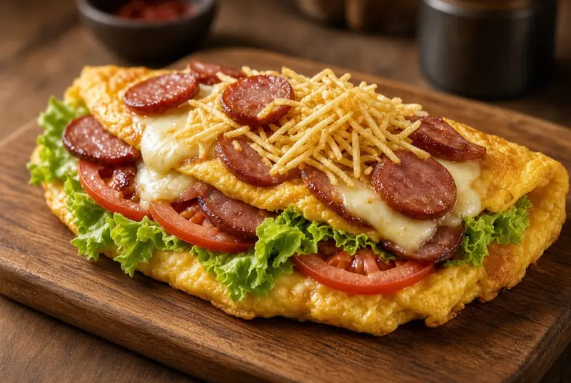 Omelete de Calabresa