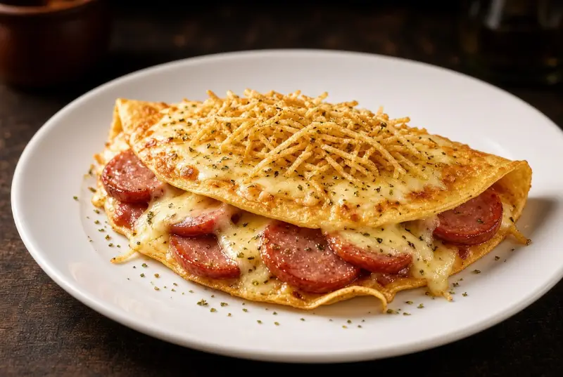 Crepe Calabresa com Queijo