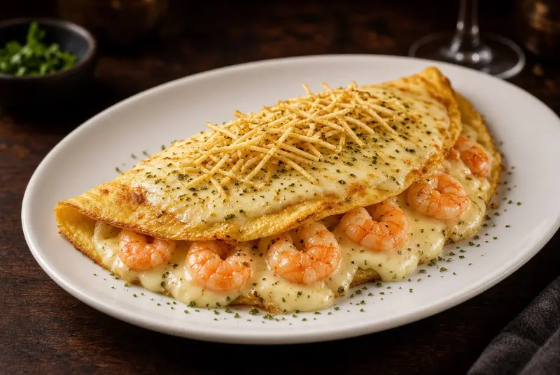 Crepe Camarão com Catupiry