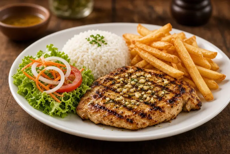 Frango Grelhado Alho e Óleo