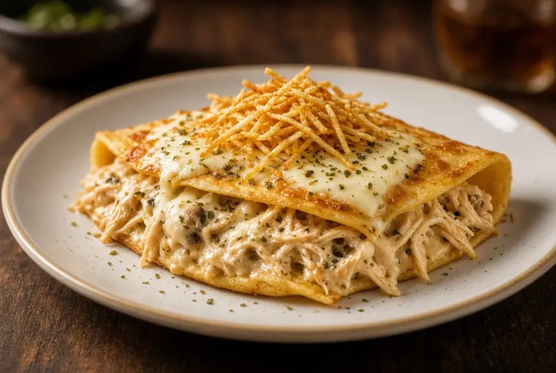 Crepe Strogonoff de Frango