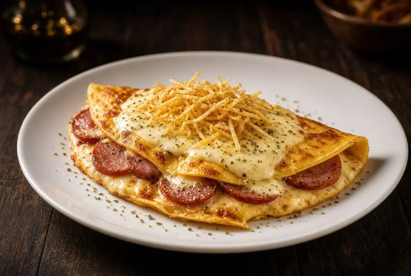 Crepe Calabresa com Requeijão