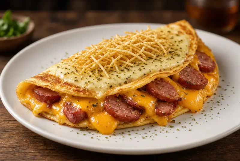Crepe Calabresa com Cheddar