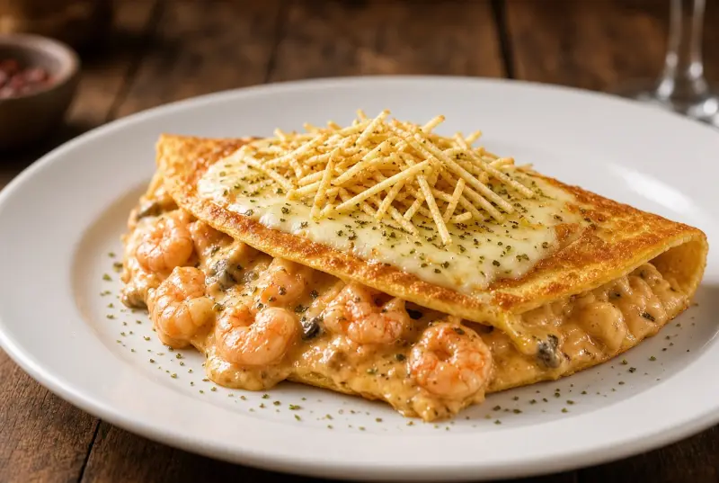 Crepe Strogonoff de Camarão
